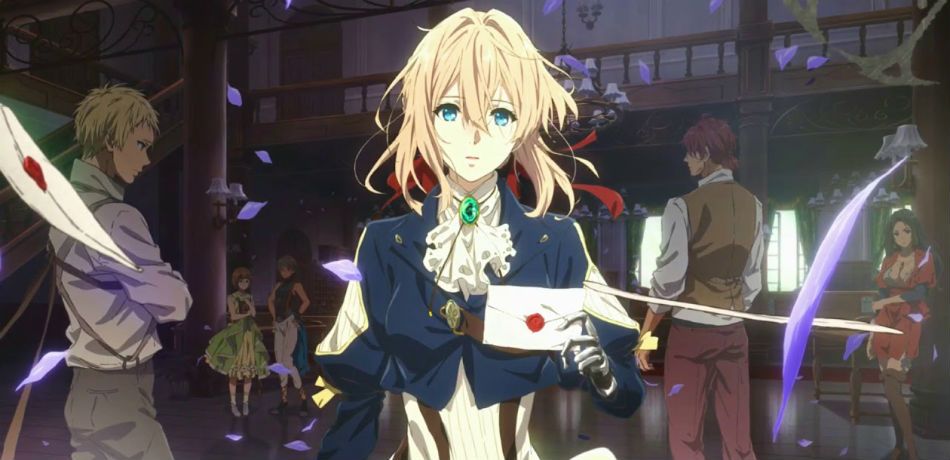 automata violet evergarden segurando uma carta