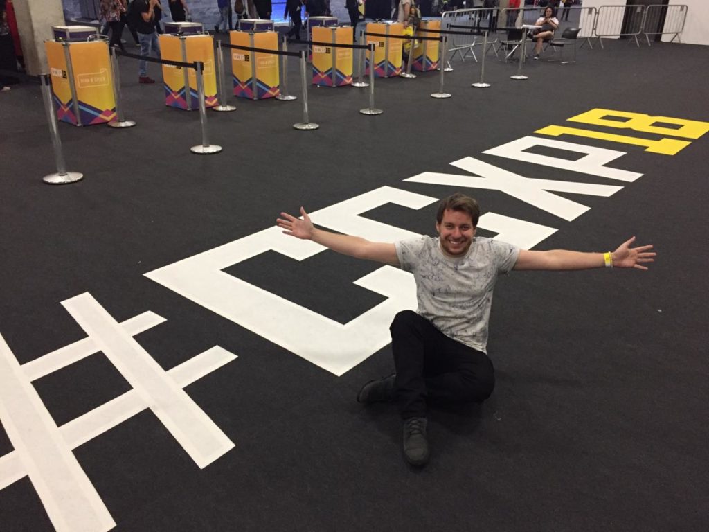 David do Espaço Livre nas catracas da Comic Con 2018